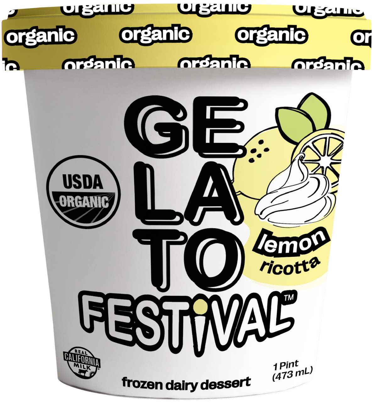 Gelato, Lemon Ricotta, Frozen, Organic
