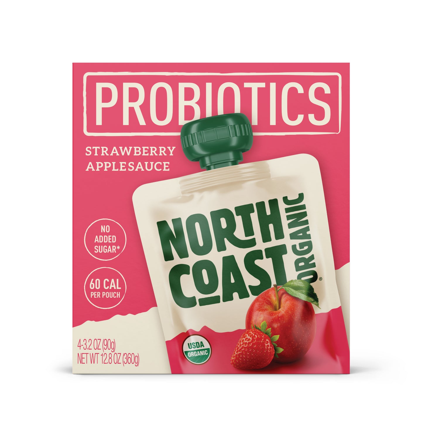Apple Sauce Strawberry Probiotic Pouch, Organic