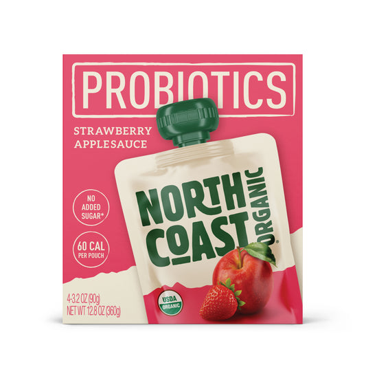 Apple Sauce Strawberry Probiotic Pouch, Organic