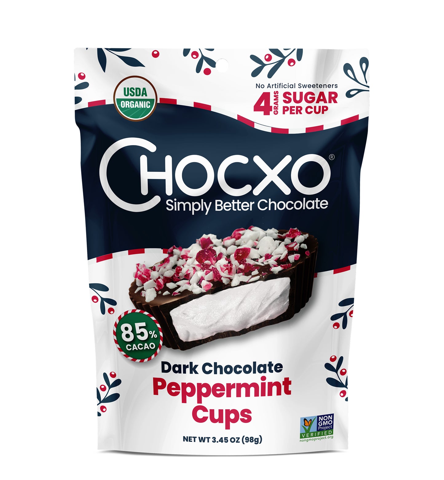 Dark Chocolate Cups, Peppermint, Organic