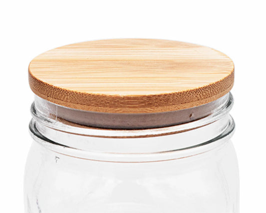 Wooden Bamboo Storage Stopper Lids, Wide Mouth