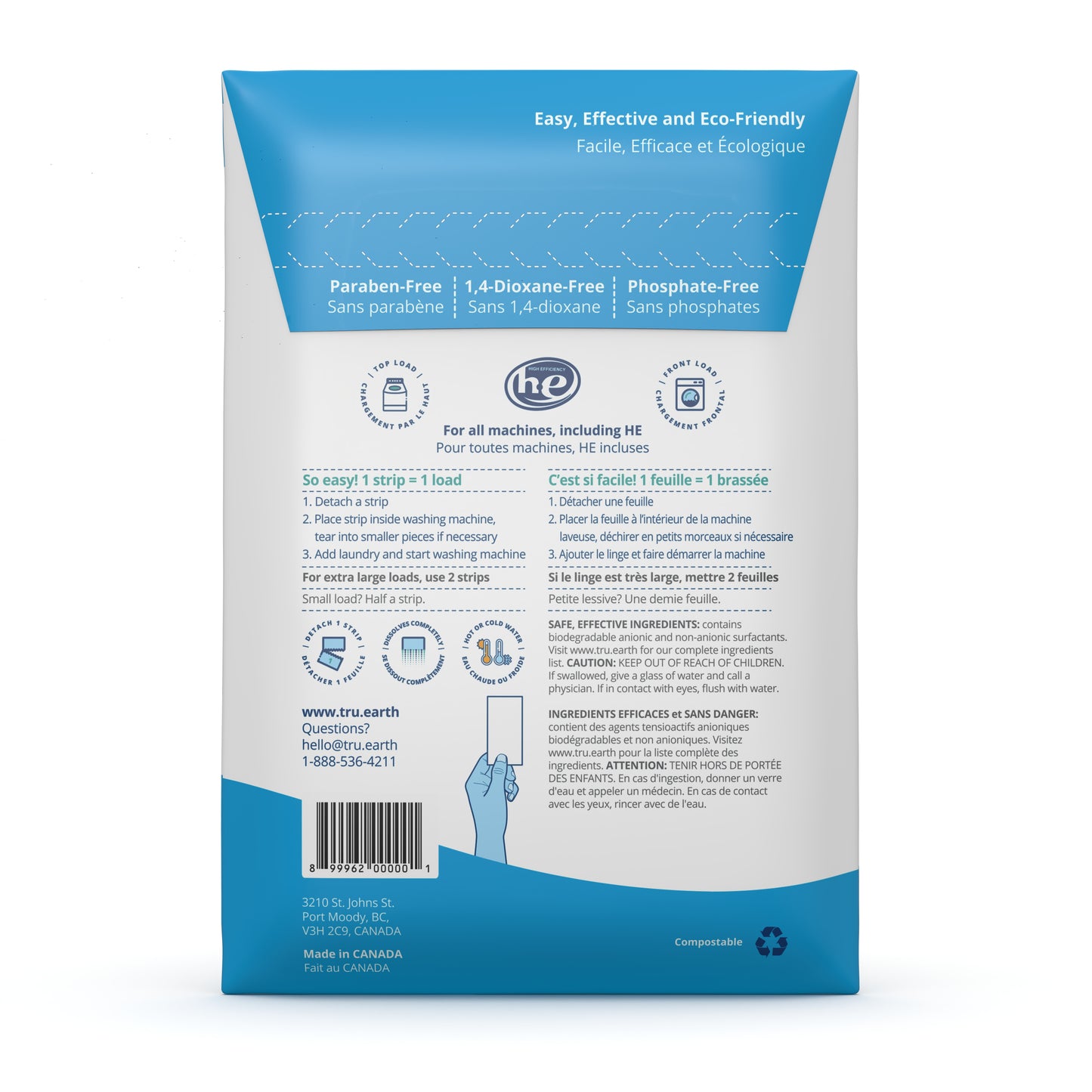 Laundry Detergent Eco-Strips, Fresh Linen