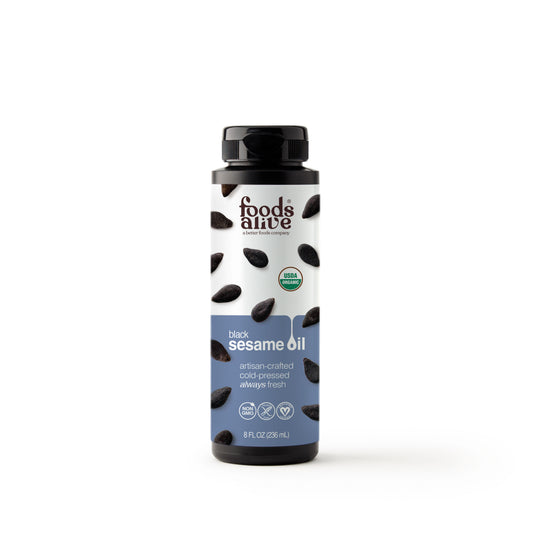 Black Sesame Seed Oil, Artisan Cold-Pressed, Organic