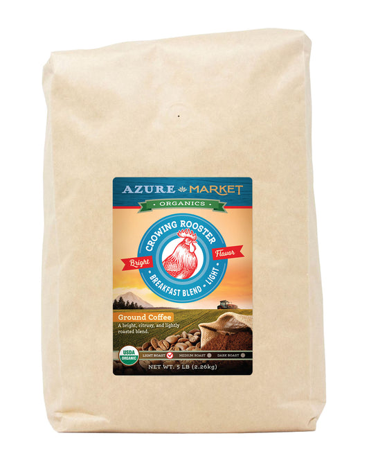 Coffee Ground, Breakfast Blend, Light Roast, Organic