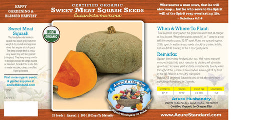 Sweet Meat Squash Seed, Organic