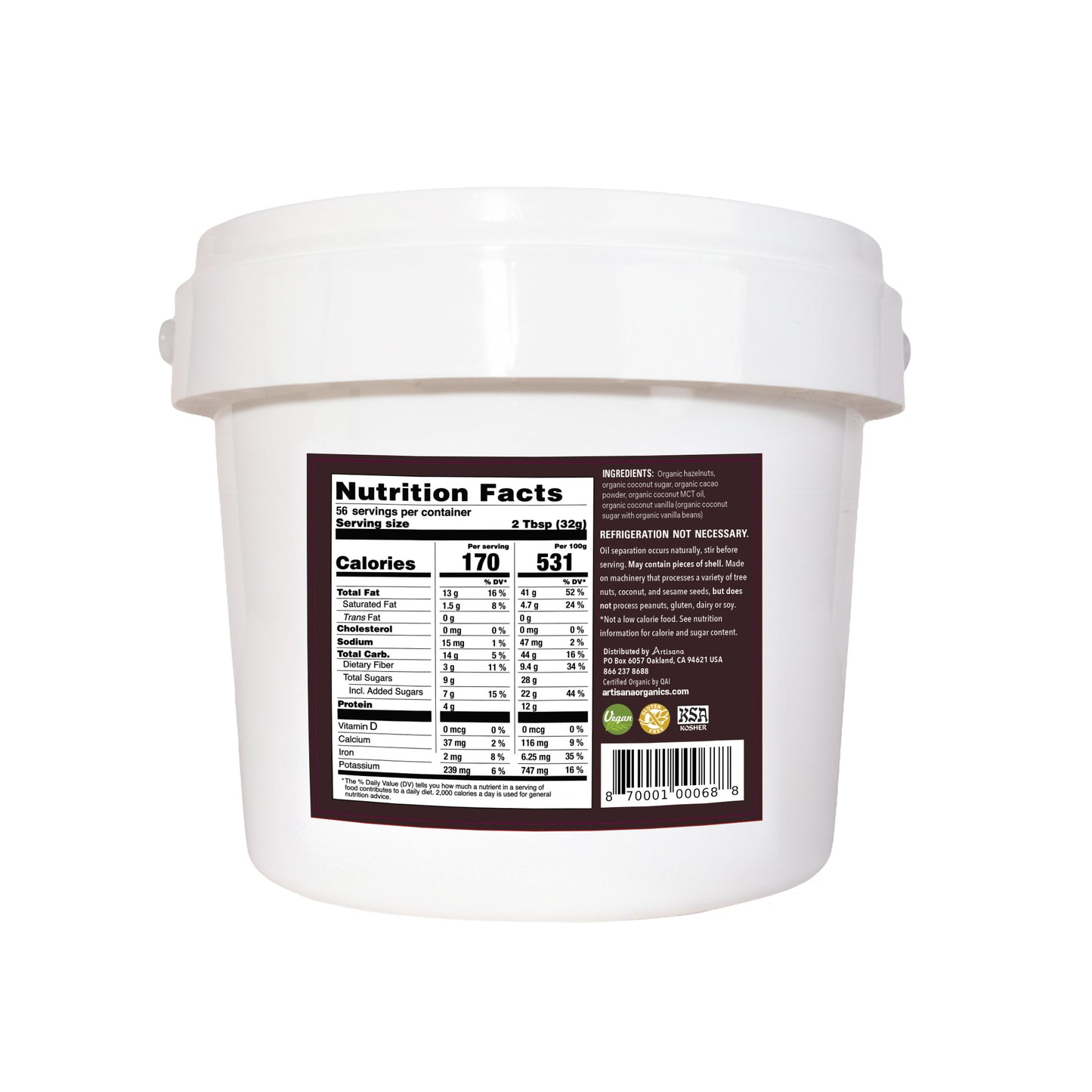 Hazelnut Cacao Spread, Organic