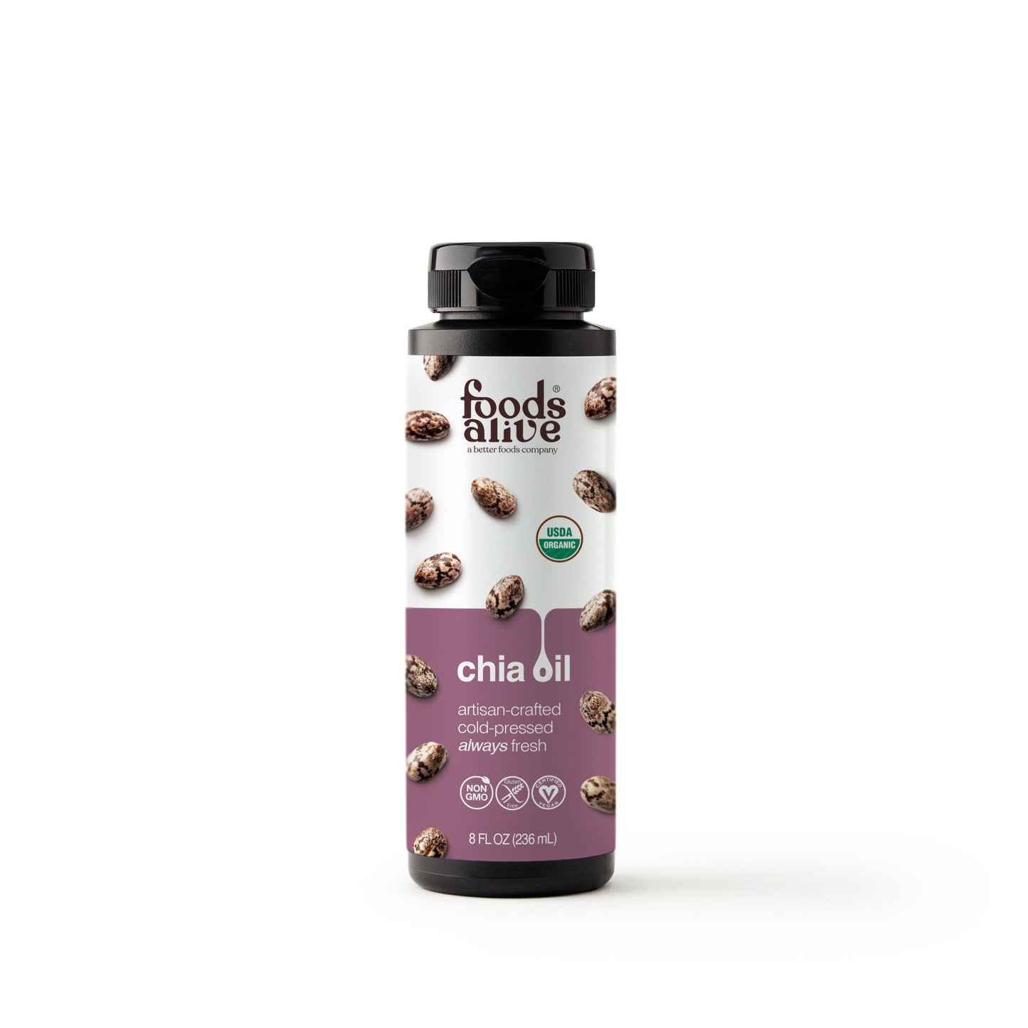 Chia Oil, Artisan Cold Pressed, Organic