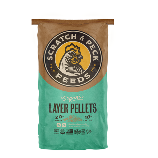 Chicken & Duck Feed, Layer Pellets 18%, Organic