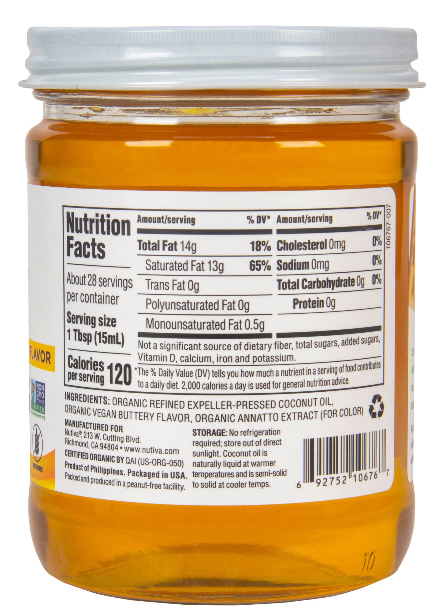 Coconut Oil, Buttery Refined, Organic