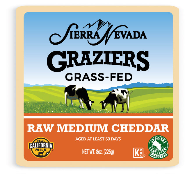 Graziers, Cheddar Medium, Raw, Grass-Fed, Pastured, Random Weight