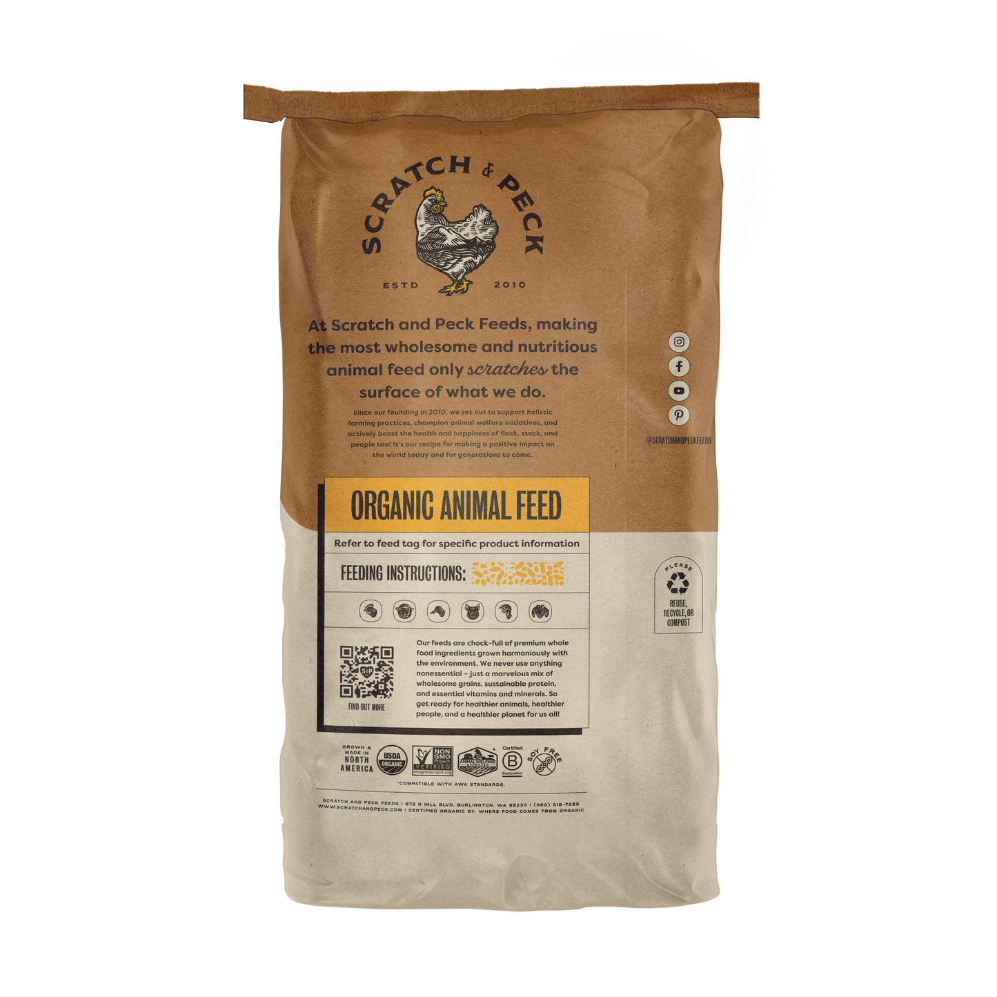 3 Grain Poultry Scratch Feed, Organic