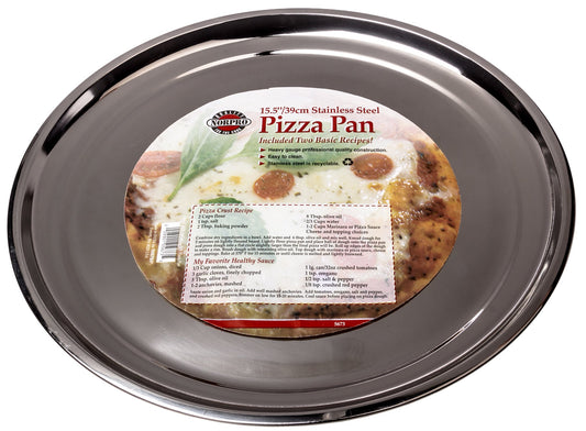 Pizza Pan, Stainless Steel, 15.5 inch