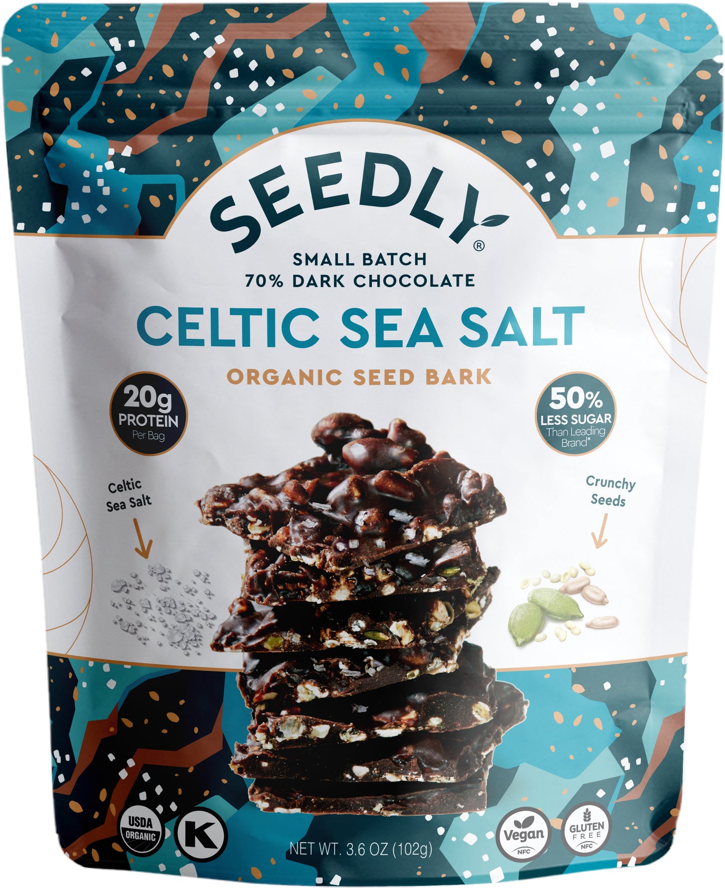 Dark Chocolate Seed Bark, Celtic Sea Salt, Organic