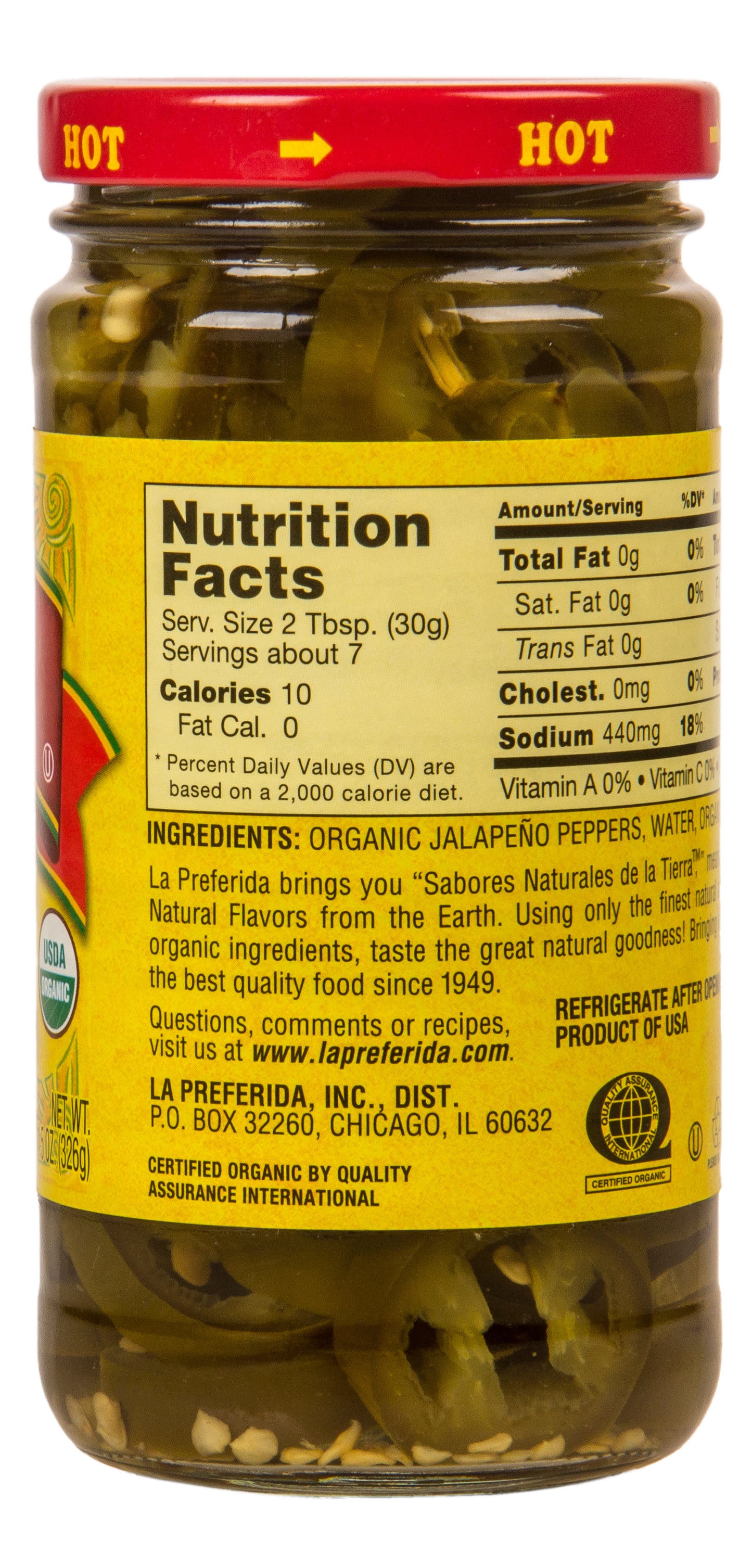 Jalapeno Nacho Slices, Hot, Organic