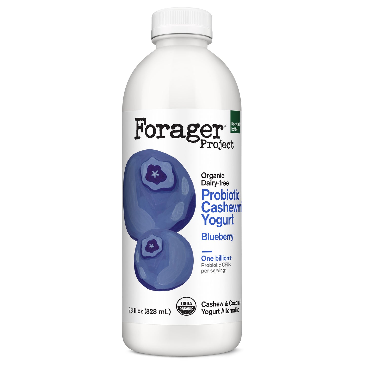 Probiotic Drinkable Cashewmilk Yogurt Blueberry, Dairy Free, Organic