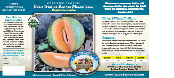 Petit Gris de Rennes Melon Seed, Organic