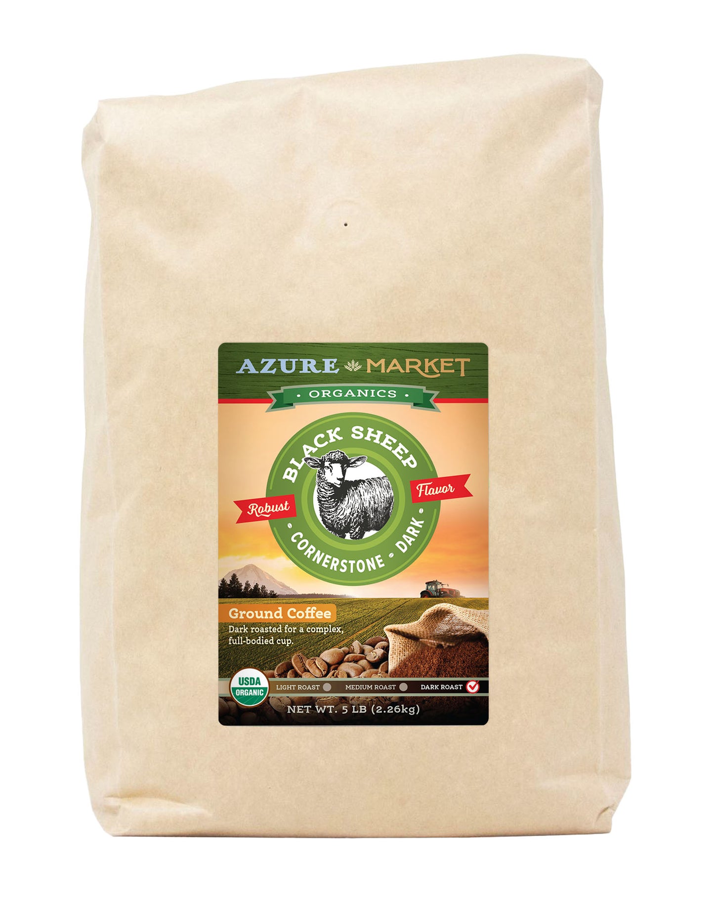 Coffee Ground, Cornerstone Dark Roast, Organic