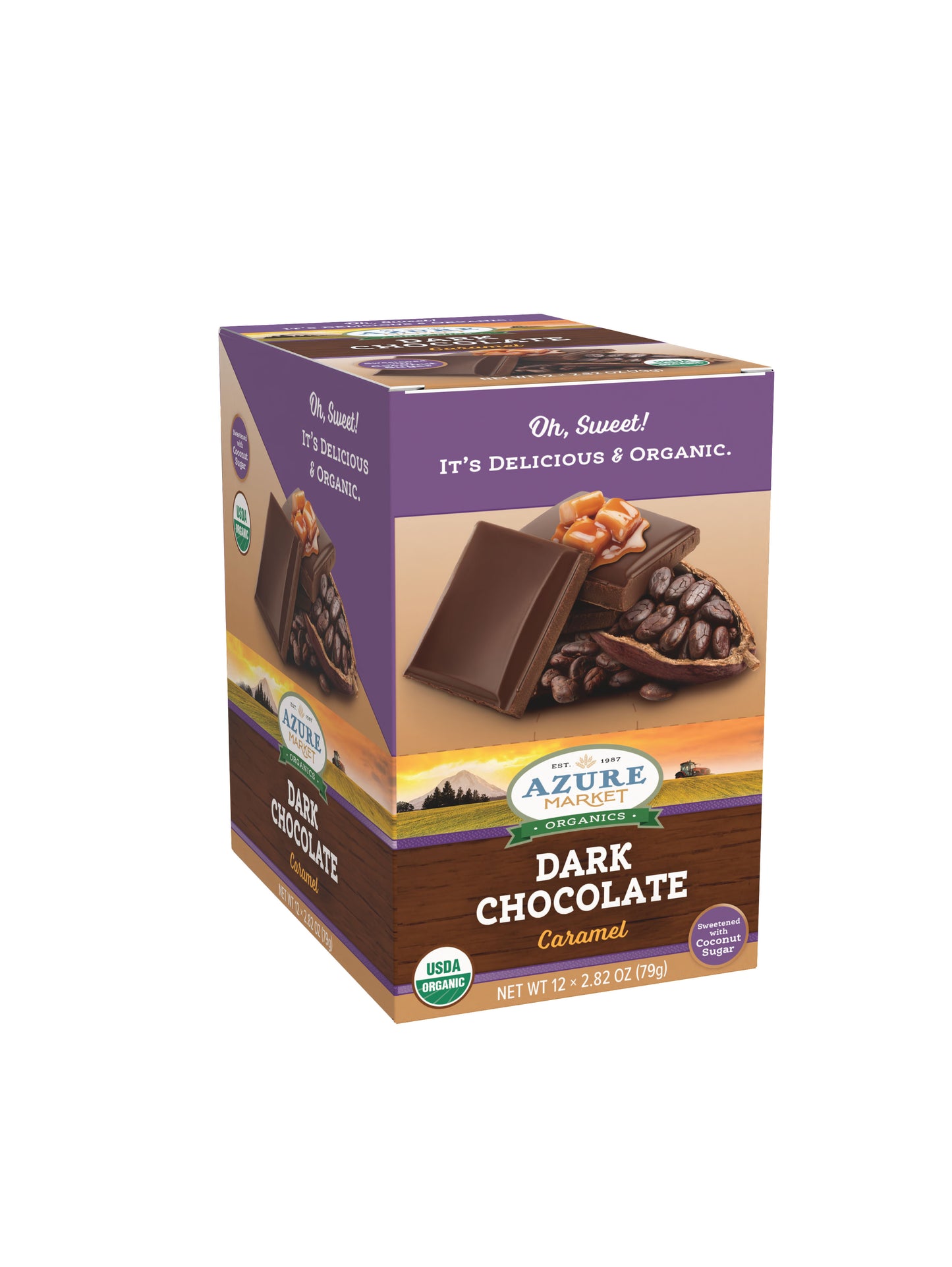 Dark Chocolate Bar Caramel 55%, Sweetened With Coconut Sugar, Organic