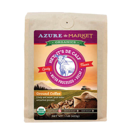 Coffee Ground, Water Processed Decaf, Light Roast, Organic
