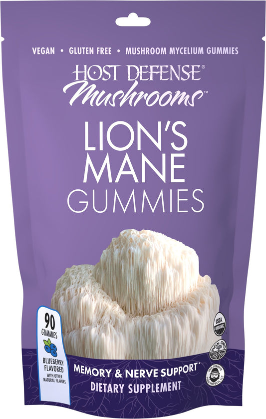 Lion's Mane Gummies, Blueberry, Organic