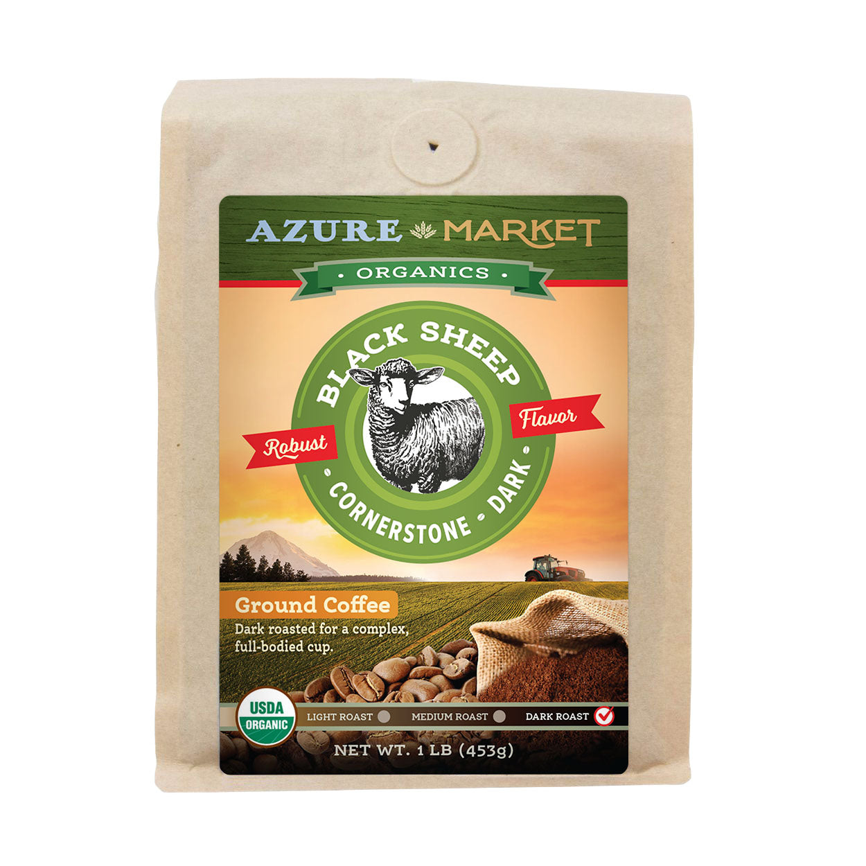 Coffee Ground, Cornerstone Dark Roast, Organic