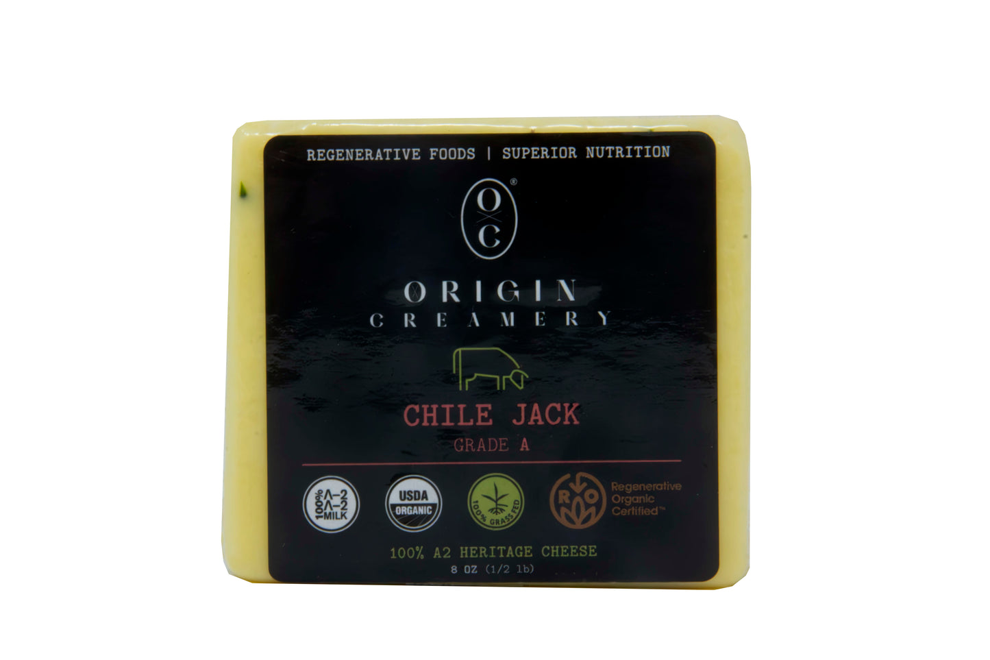 A2 Chile Jack Cheese Block, Organic