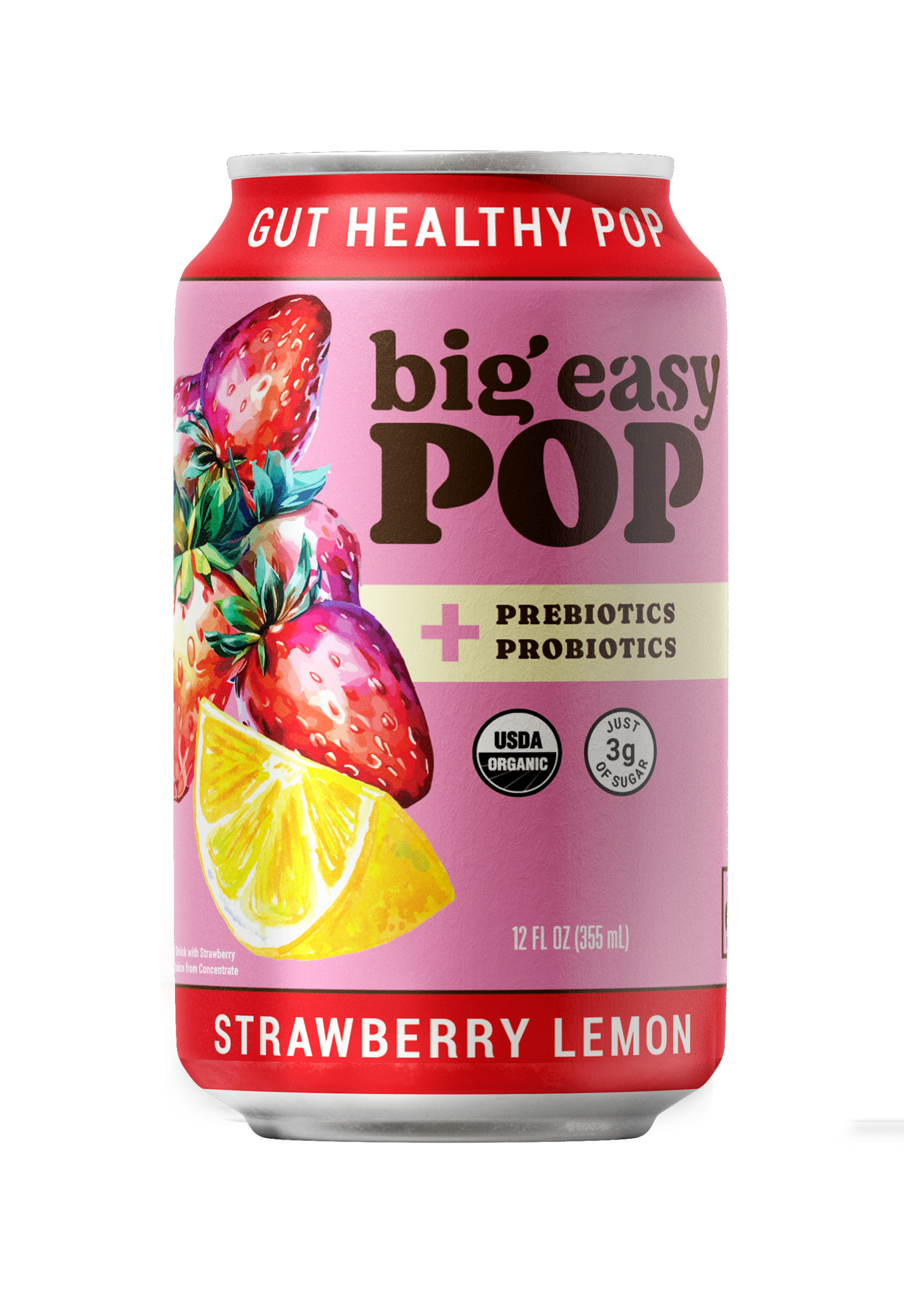 Gut Healthy Pop, Strawberry Lemon, Organic
