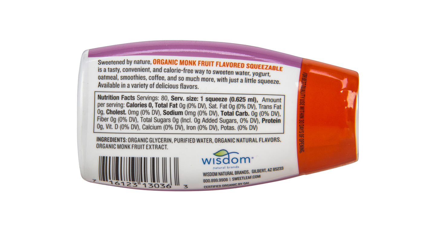 Monk Fruit Liquid Squeezable, Orange Passion Fruit, Organic