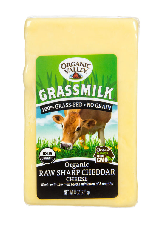 Cheddar Cheese, Sharp, Raw, Grassmilk, Organic