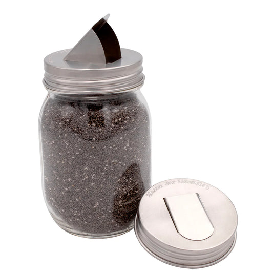 Grain Dispenser Flip Lids, Regular Mouth, Stainless Steel