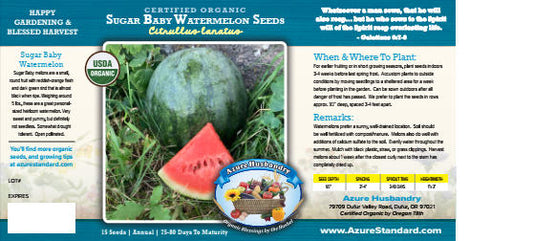 Sugar Baby Watermelon Seed, Organic