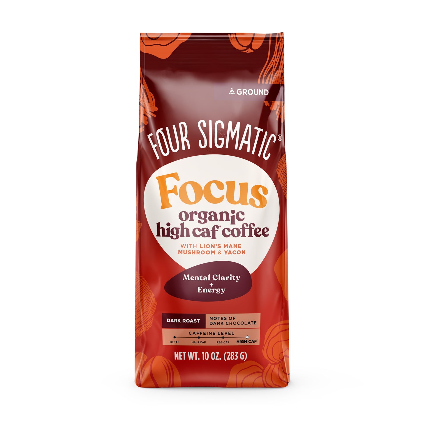 Focus, High Caffeine Coffee, Ground, Organic