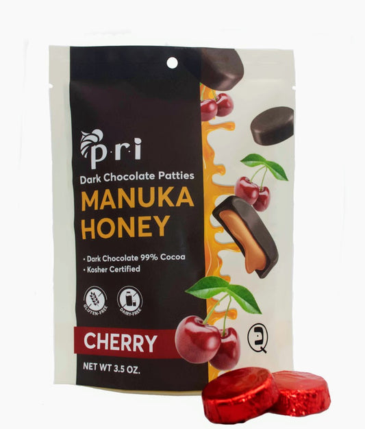 Manuka Honey Dark Chocolate Patties, Cherry