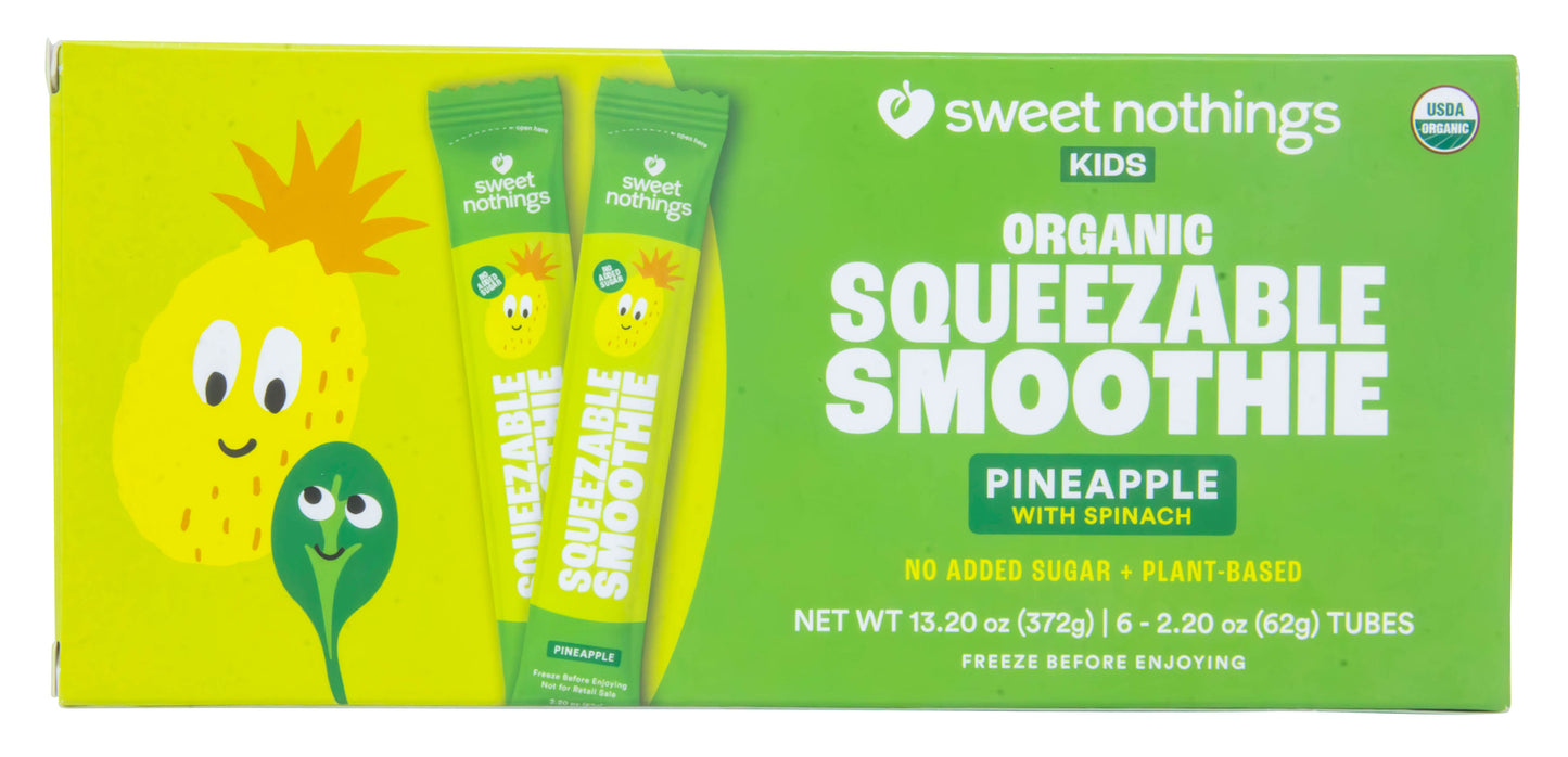 KIDS Squeezable Smoothie, Pineapple with Spinach, Organic