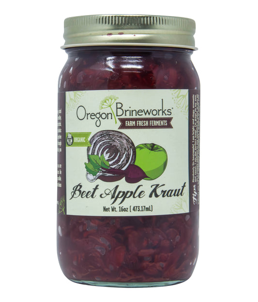 Sauerkraut, Beet Apple Kraut, Raw, Fermented, Organic