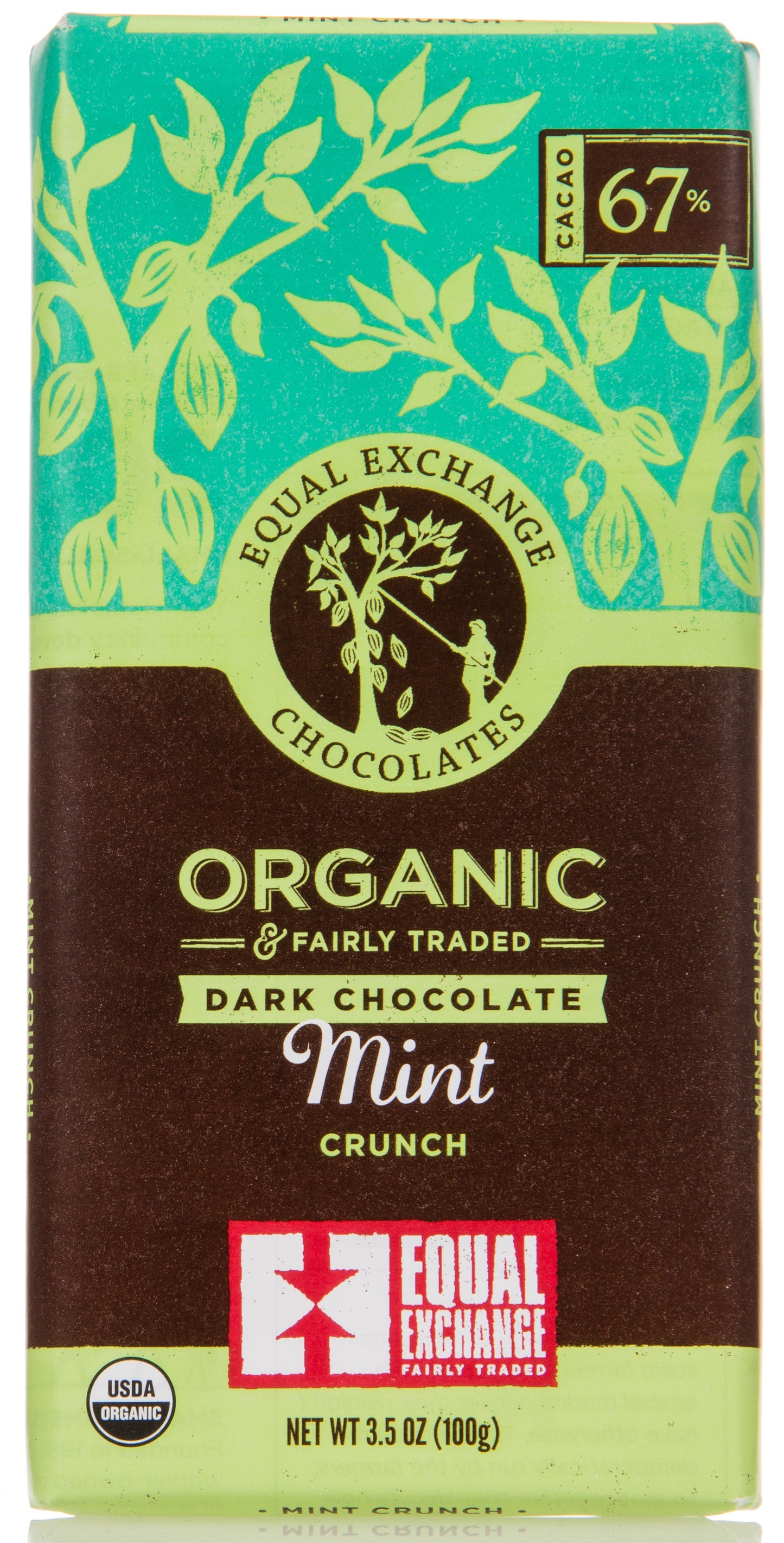 *Dark Chocolate Bar, Mint Crunch 67%, Organic