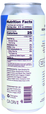 Kombucha, Wild Blueberry, Raw