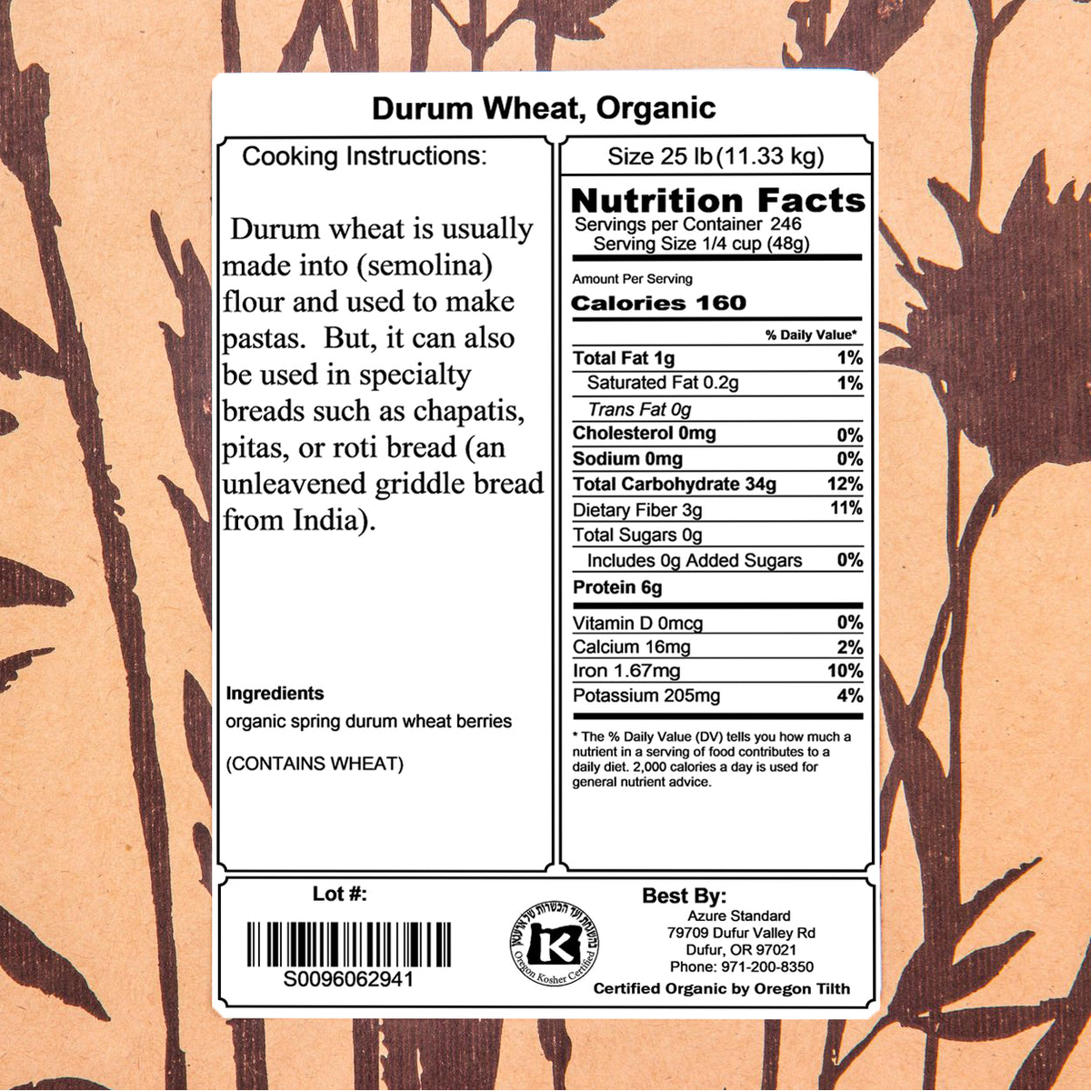 Durum Wheat, Organic