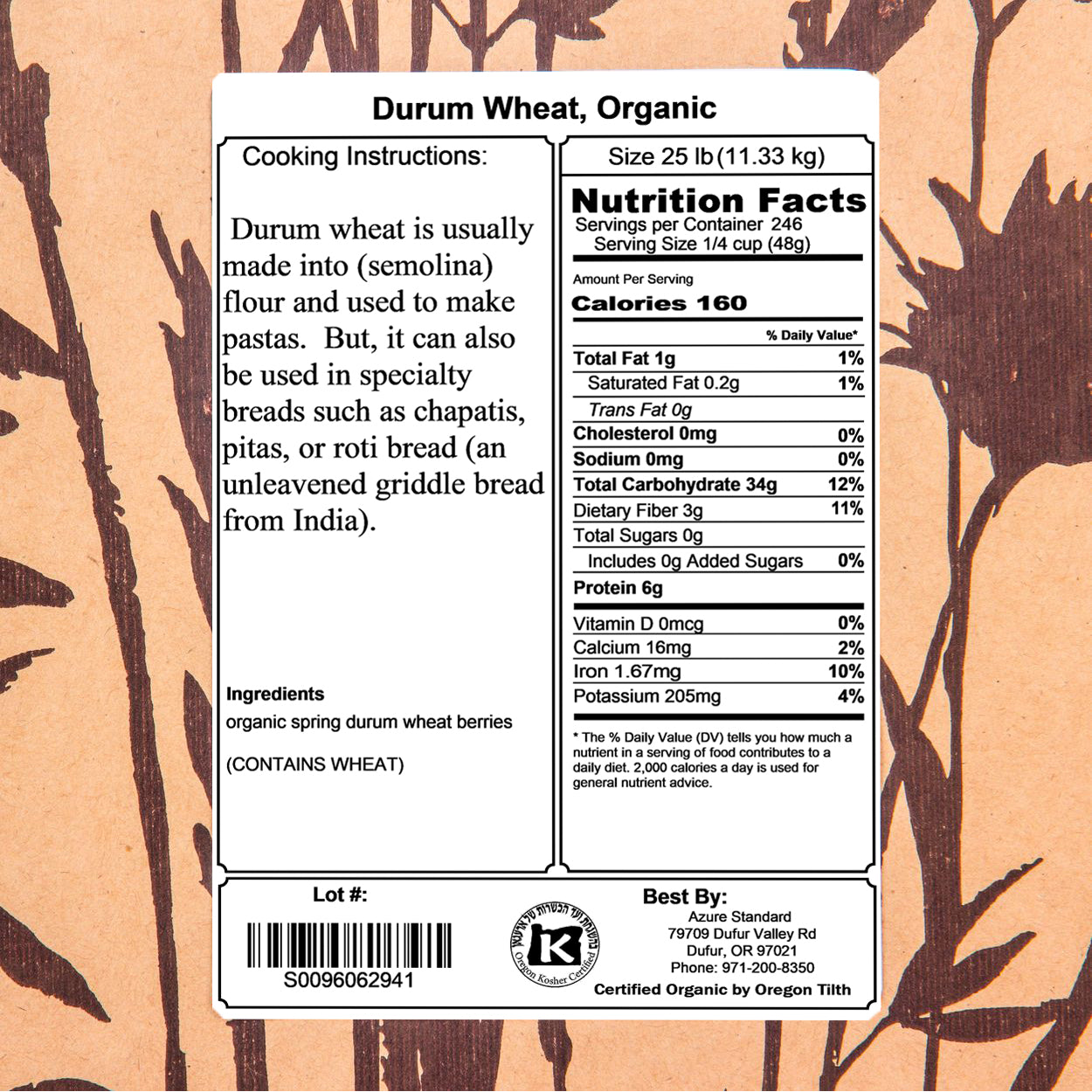 Durum Wheat, Organic