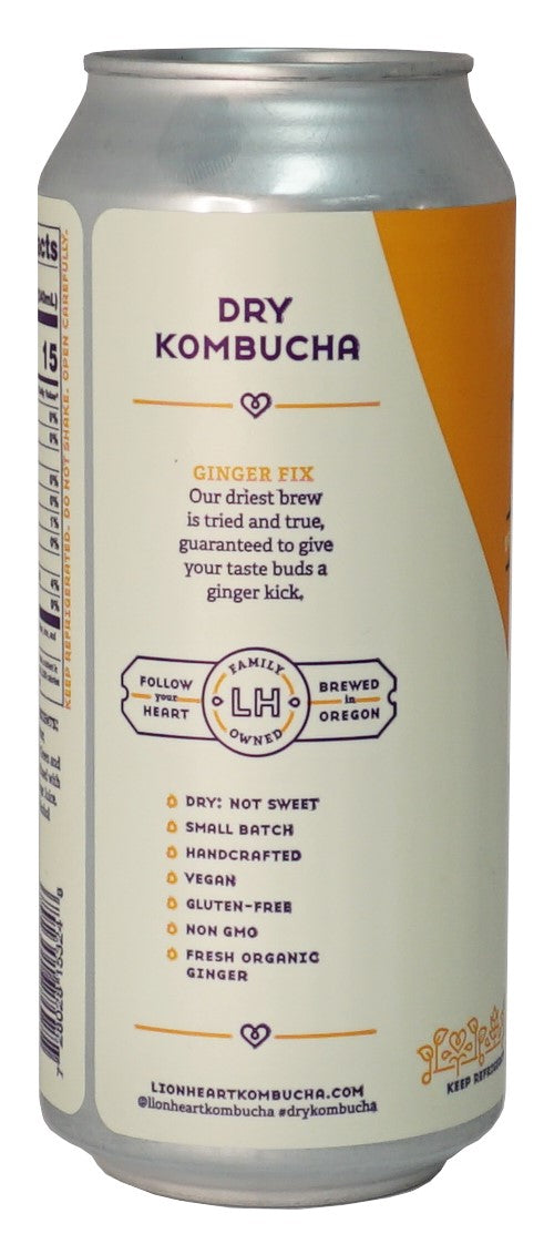 Kombucha, Ginger Fix, Raw
