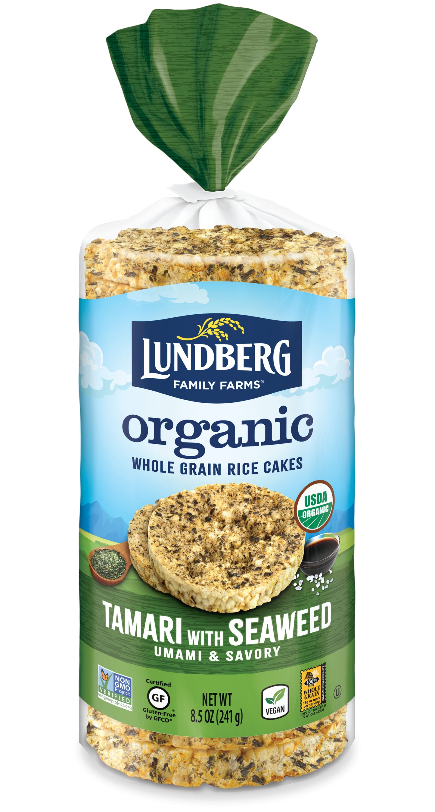 @Rice Cakes, Tamari & Seaweed, Organic, Gluten Free