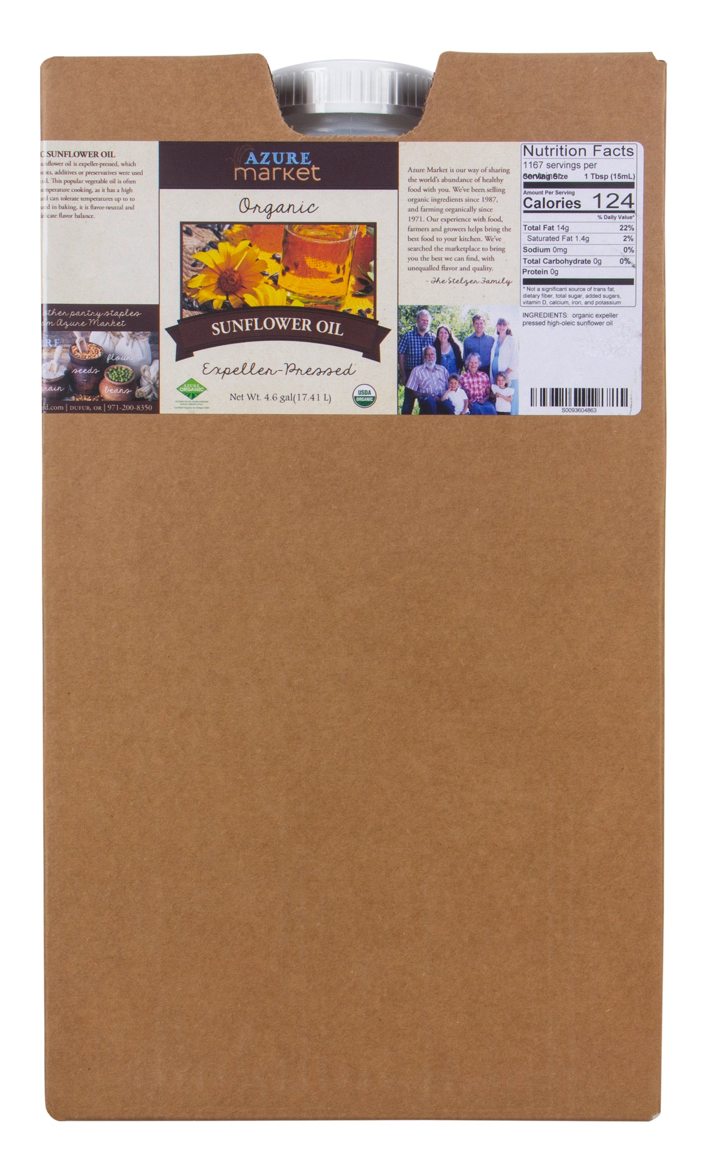 Sunflower Oil, Expeller Pressed, Organic