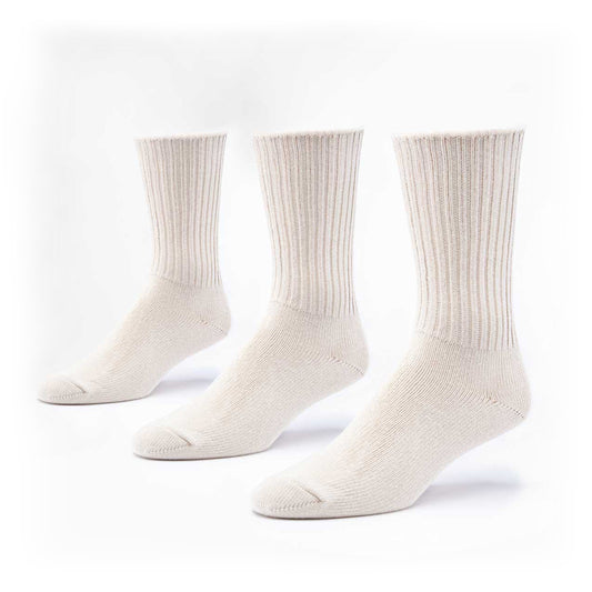 Crew Socks, Natural Adult 9-11, Organic