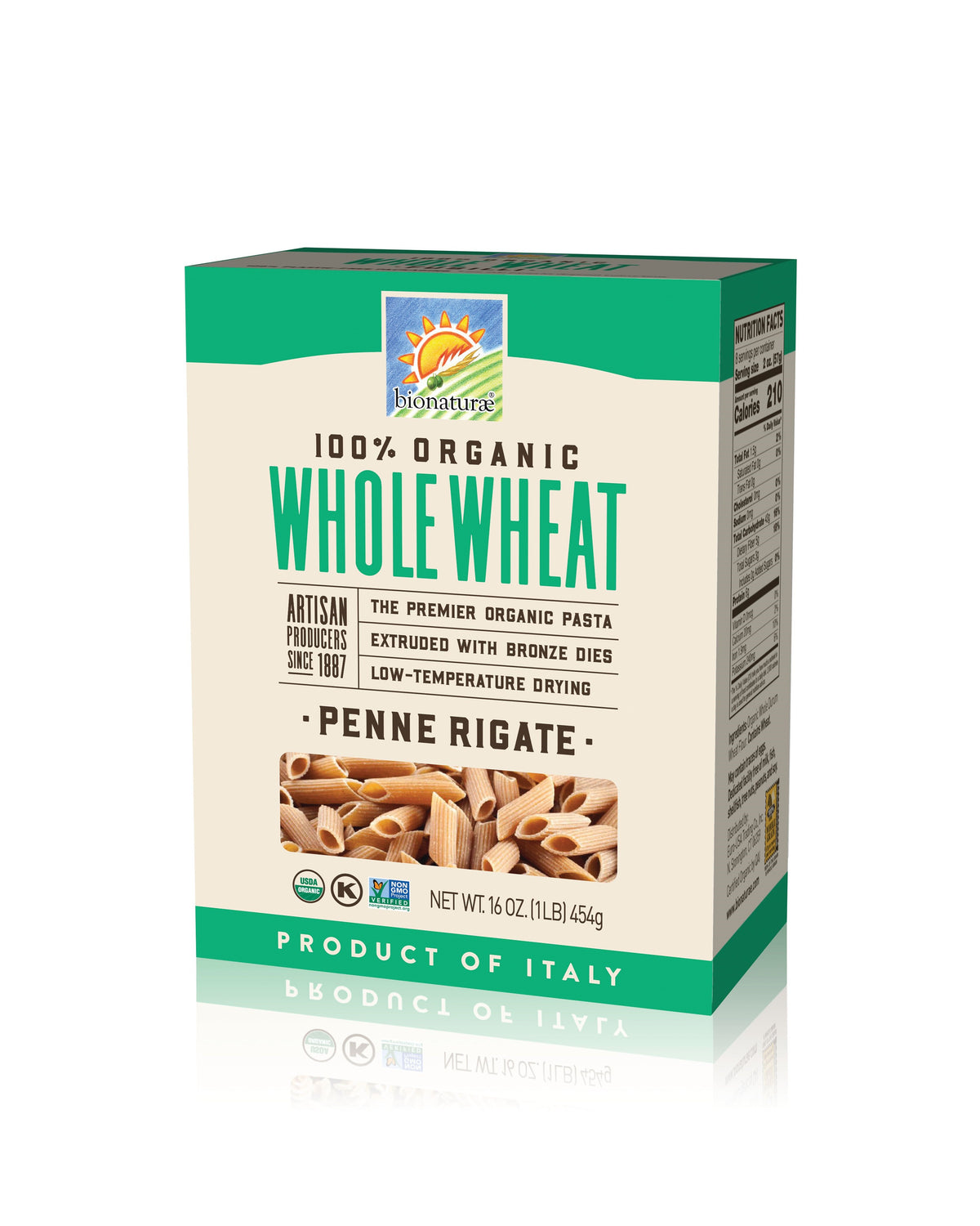 Pasta Penne Rigate, Whole Wheat, Organic