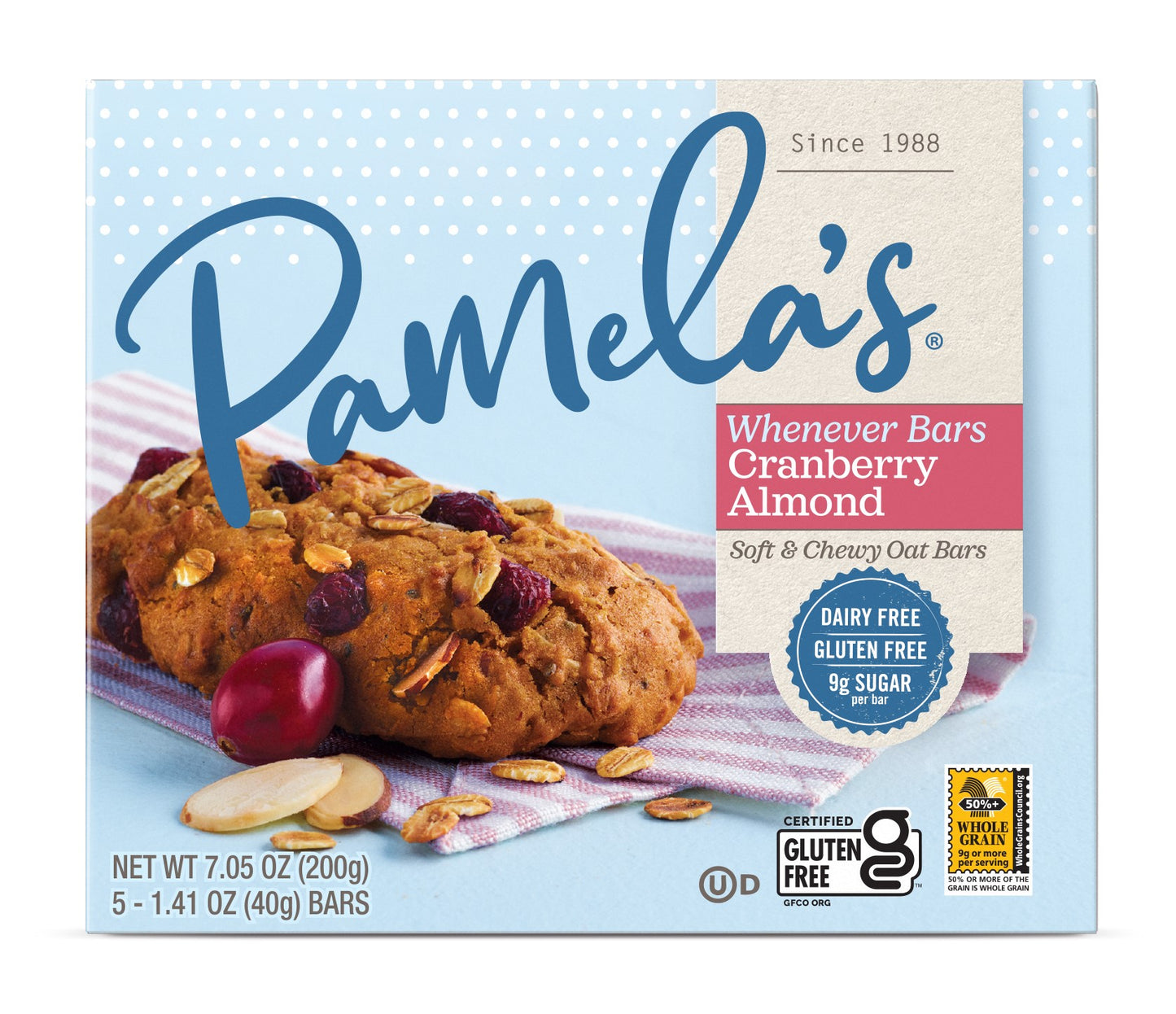 Whenever Bars, Oat Cranberry Almond, Gluten Free