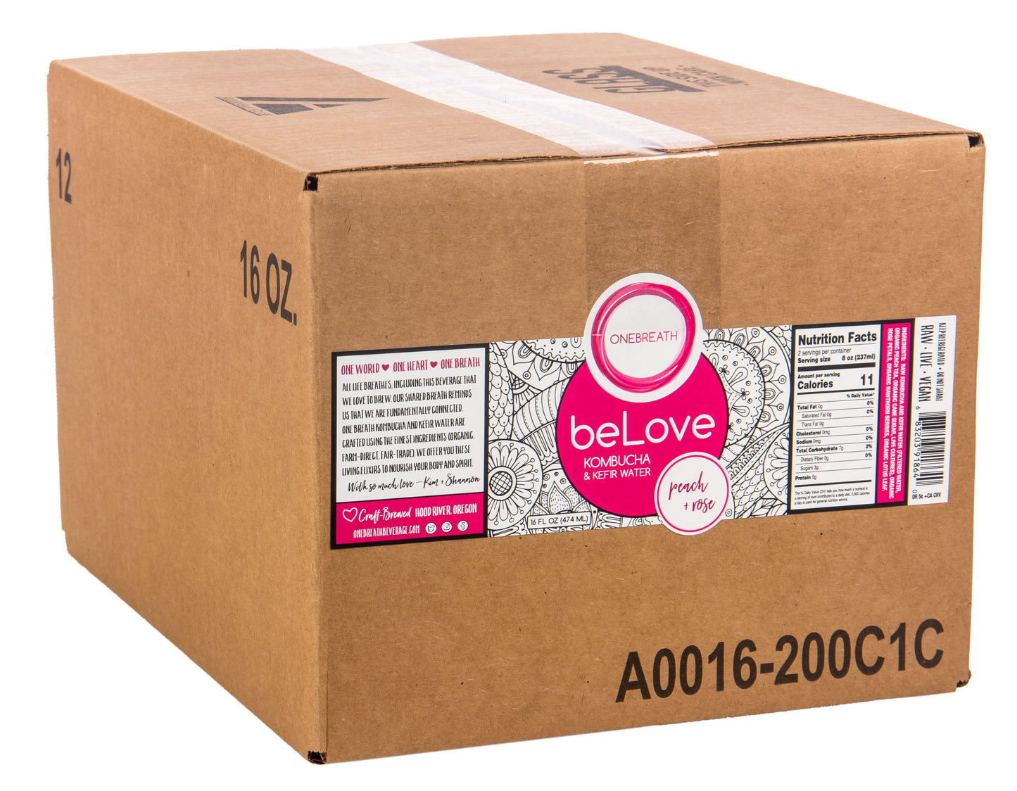 Kombucha & Kefir Water, Peach & Rose, beLove, Raw