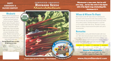 Rhubarb Seed, Organic