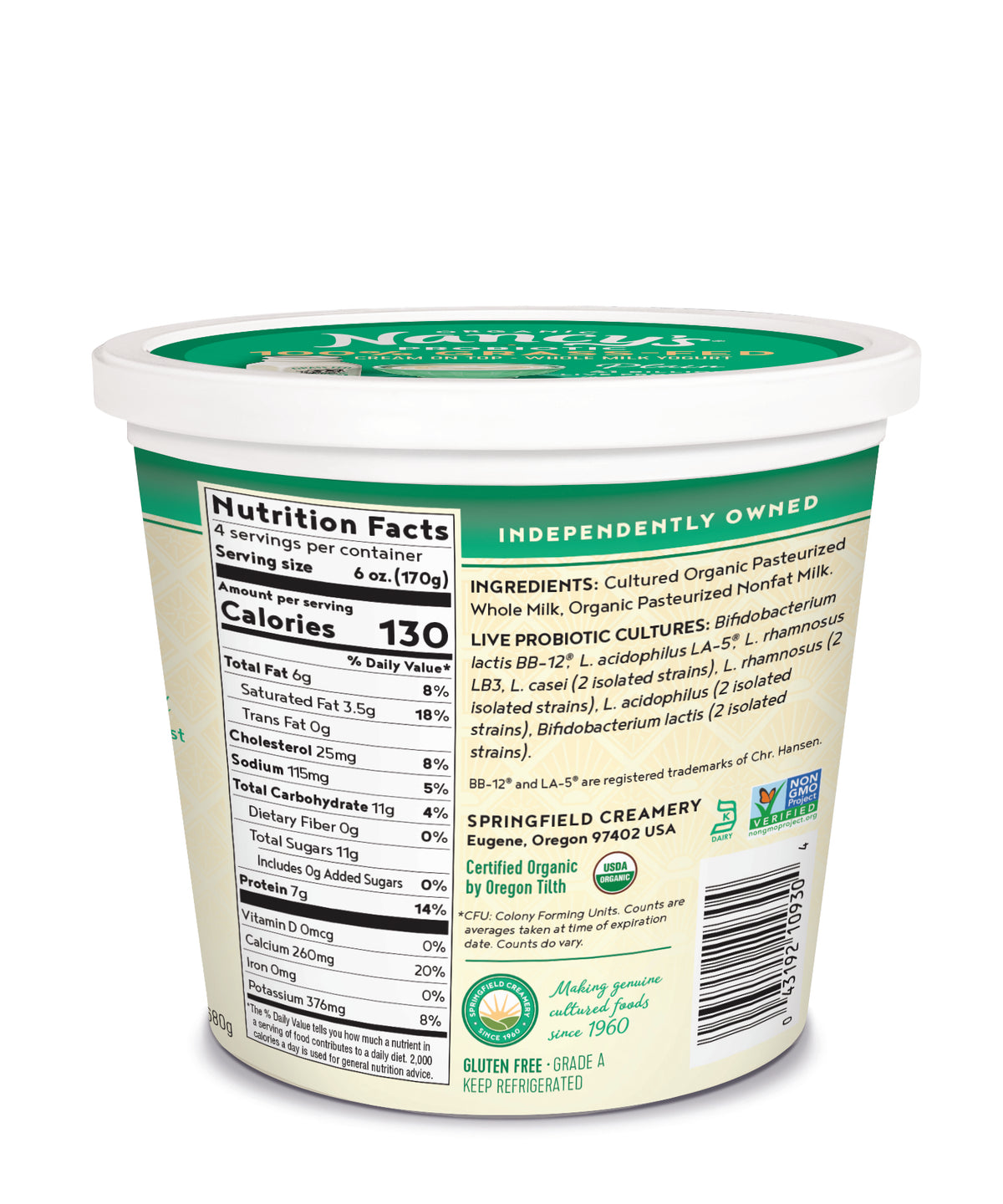 Yogurt, Plain, Grass-Fed, Organic