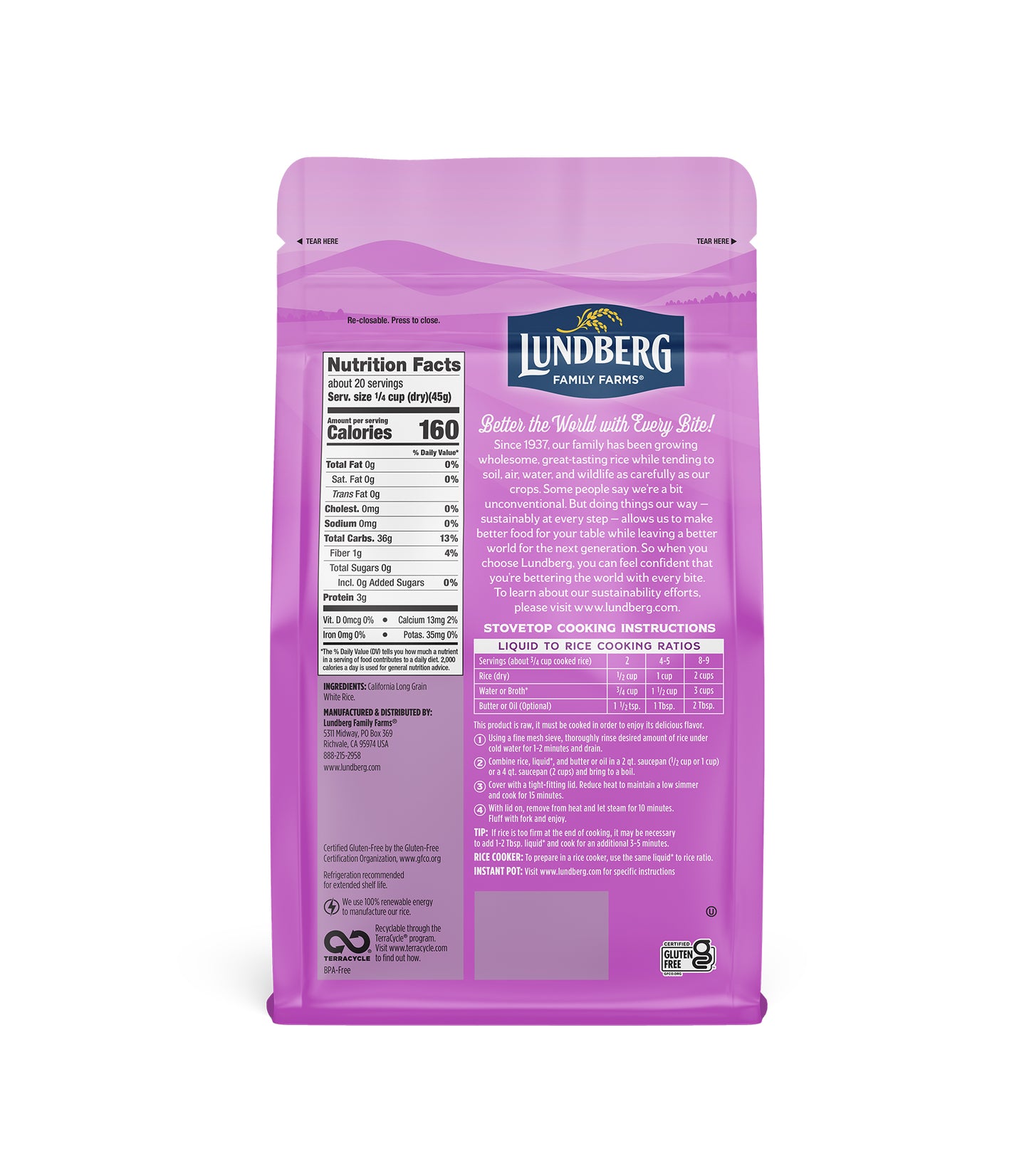 Rice, California White Jasmine, Sustainable