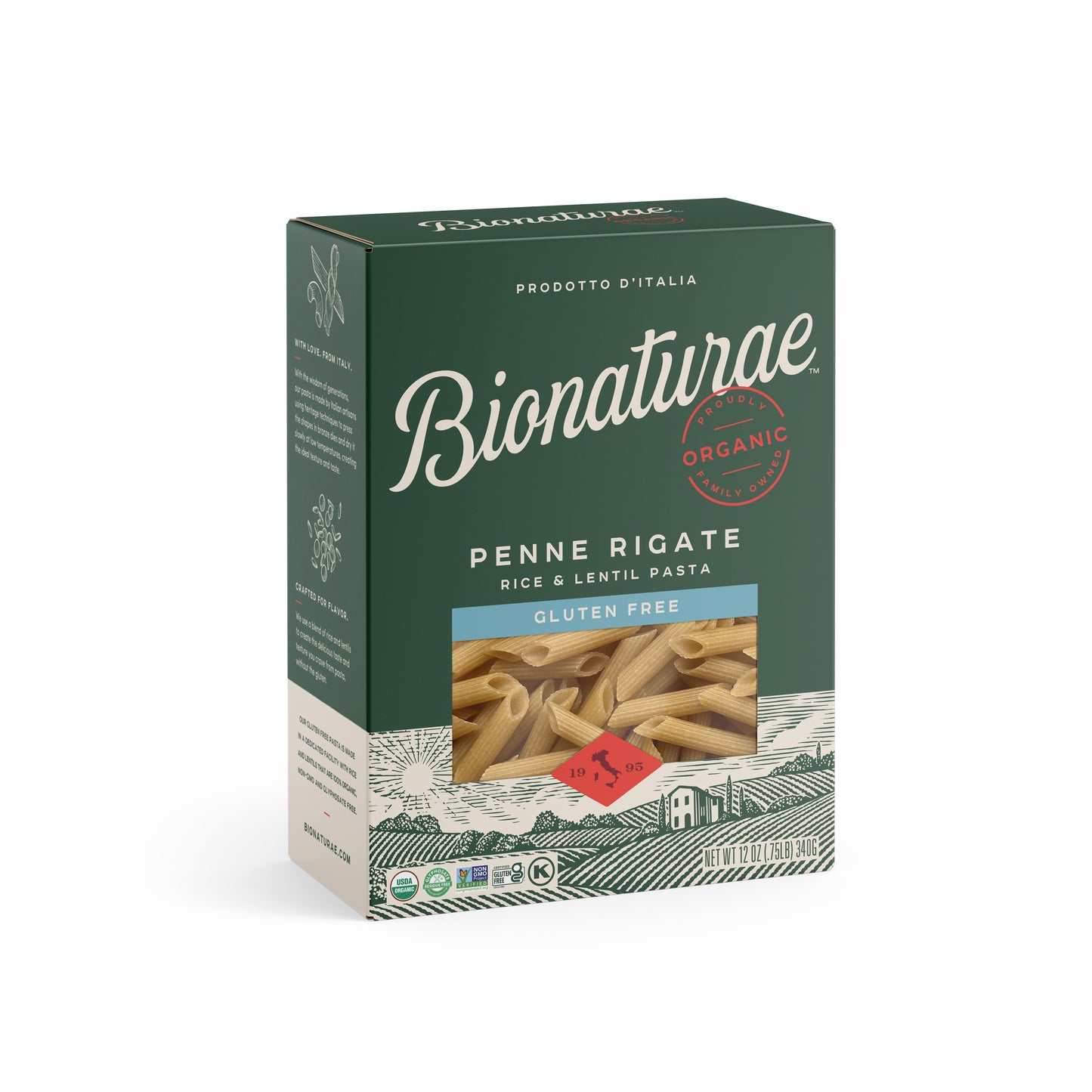 Pasta, Rice & Lentil, Penne Rigate, GF, Organic